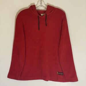 SJB Sport Sweatshirt Womens Large Red Hoodie Draw String Pullover Fleece 80s 90s
